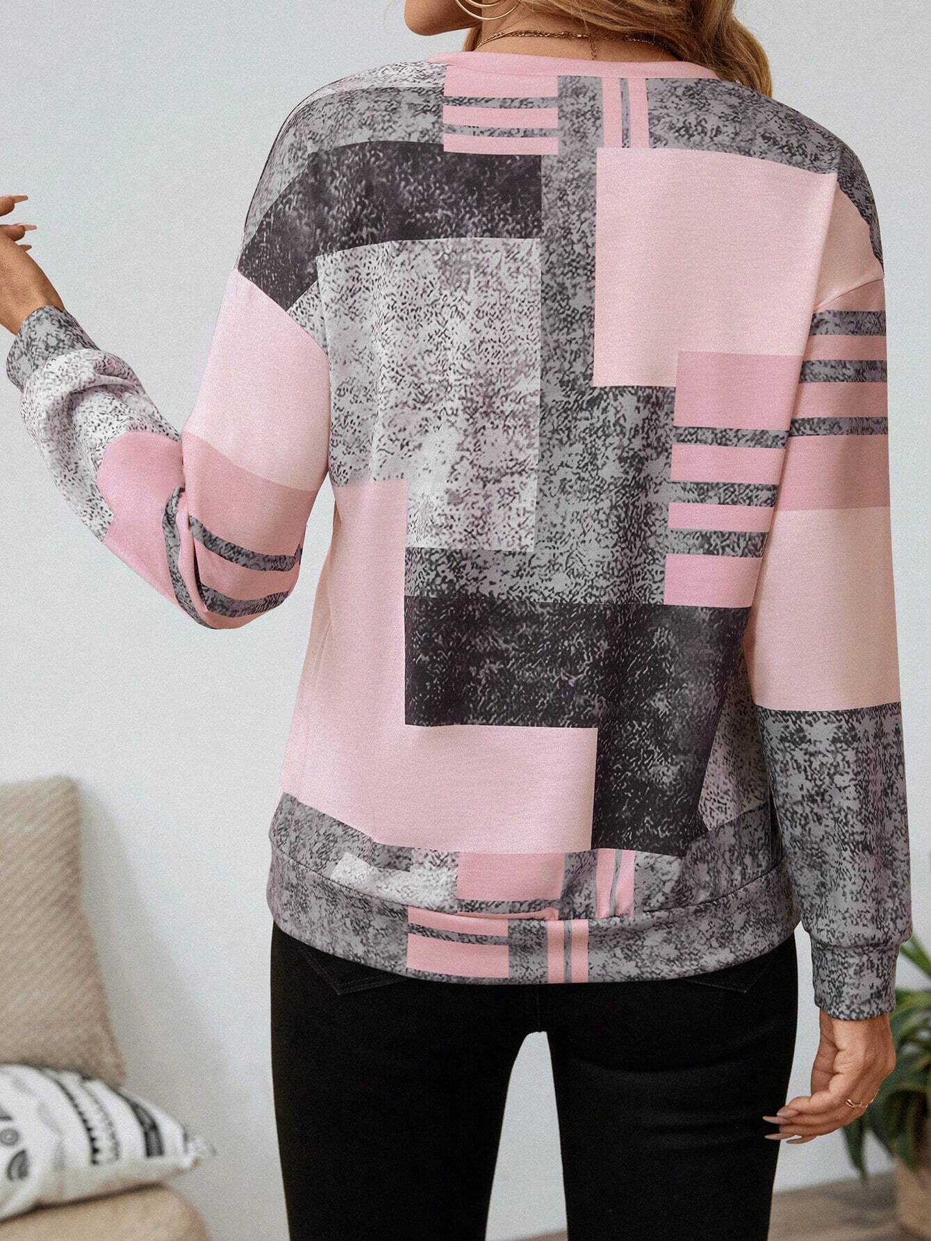 Marla | Abstract Zip-Neck Sweatshirt