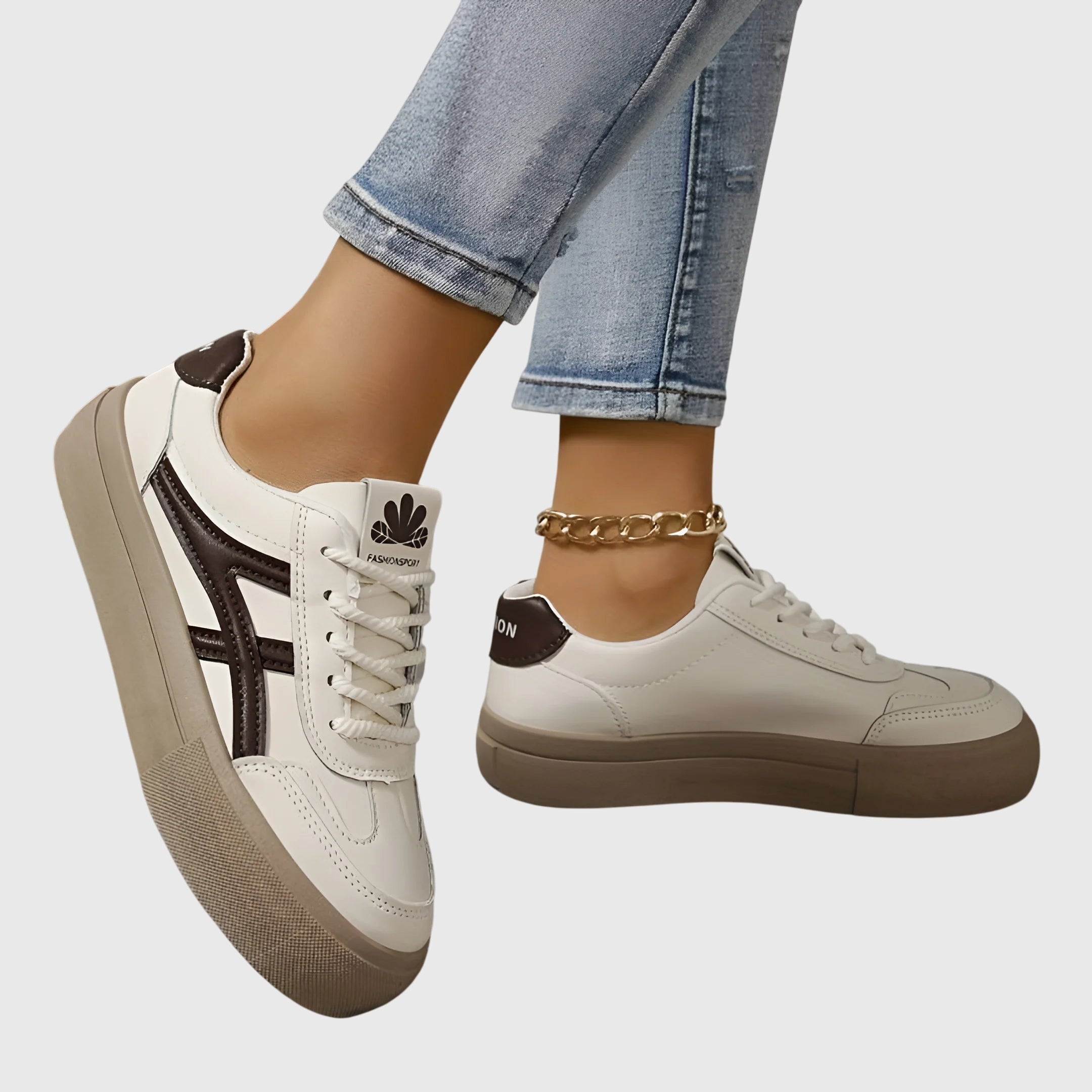 Elza | Classic Contrast Lace-Up Sneakers