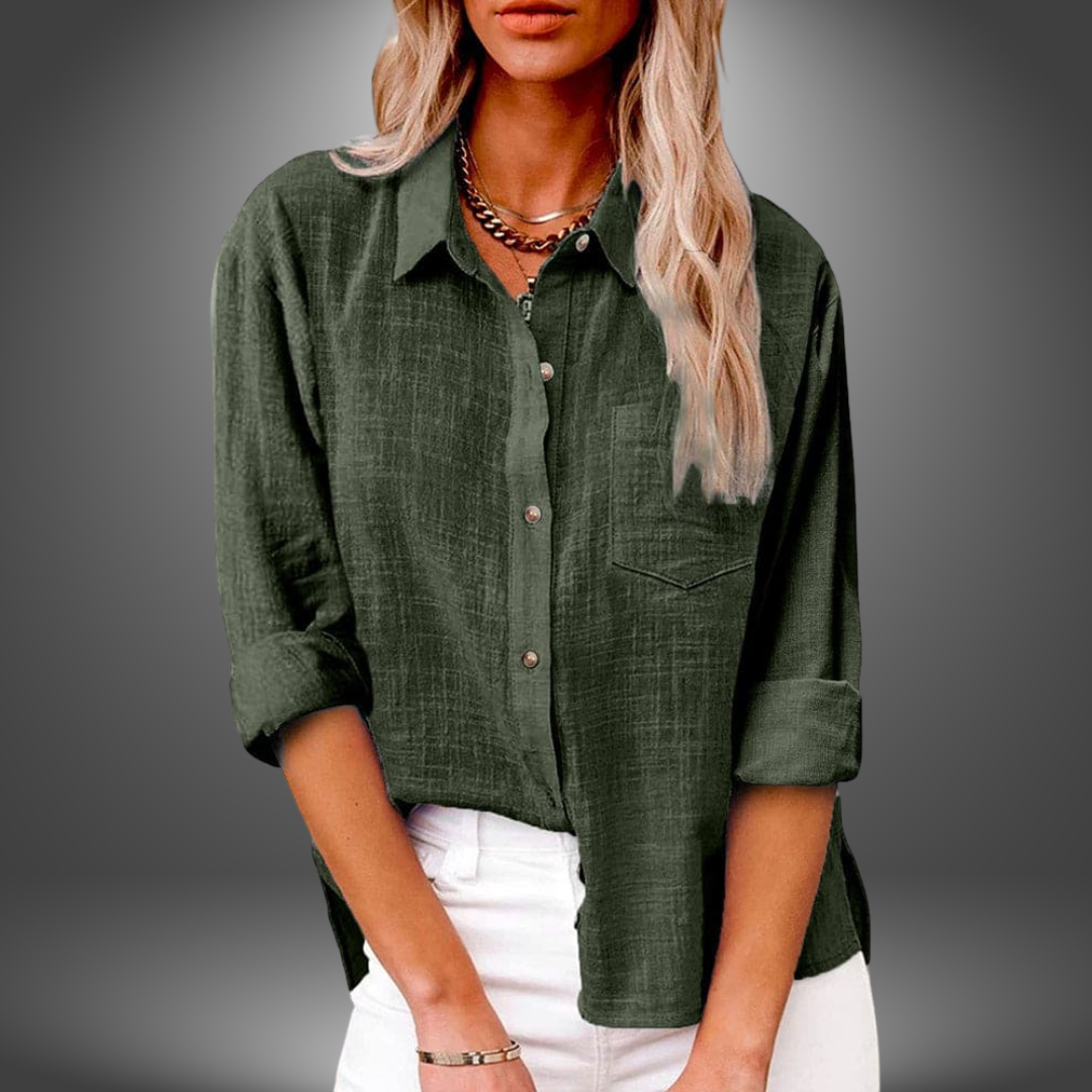 Seren | Breezy Linen Button-Up Blouse