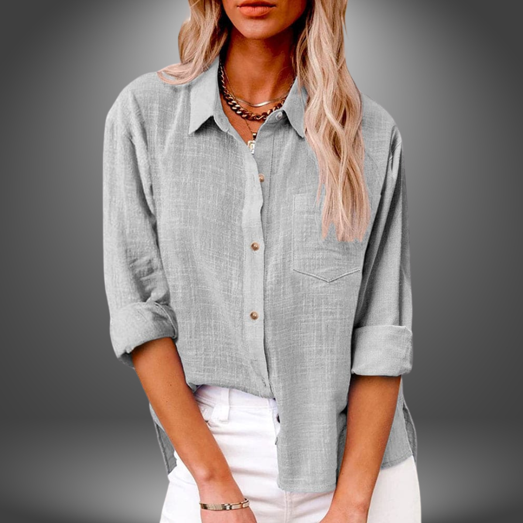 Seren | Breezy Linen Button-Up Blouse