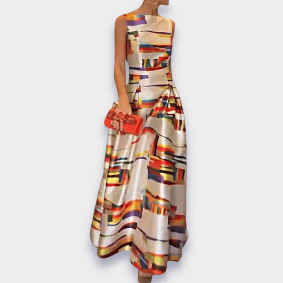 Babette | Sleeveless Bold Printed Maxi Dress