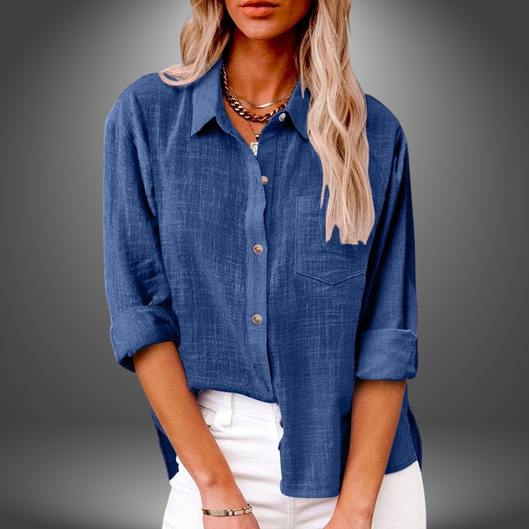 Seren | Breezy Linen Button-Up Blouse