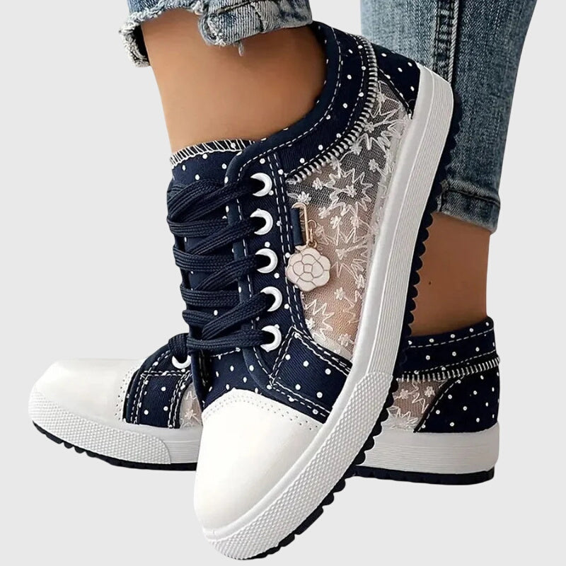 Elena | Floral Mesh Casual Sneakers