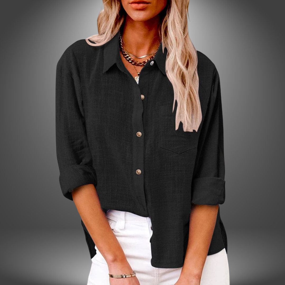 Seren | Breezy Linen Button-Up Blouse