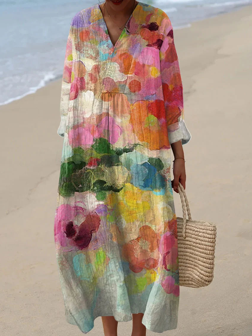 Hazel - Women's Vintage Colorful Loose Dress