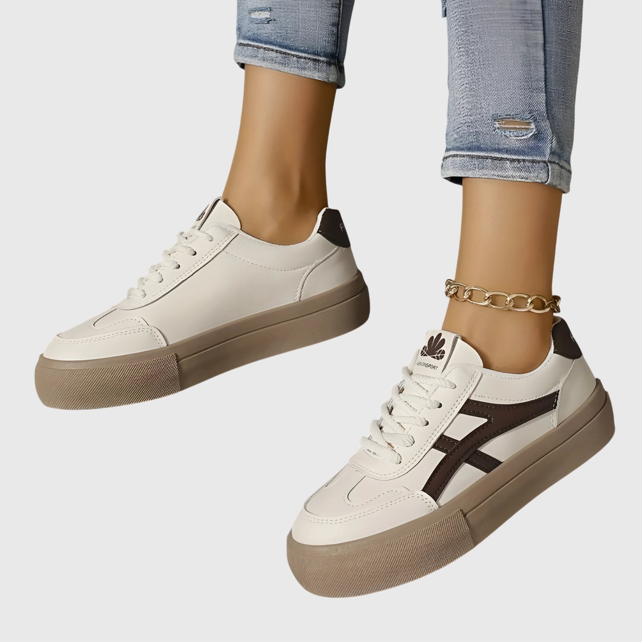 Elza | Classic Contrast Lace-Up Sneakers