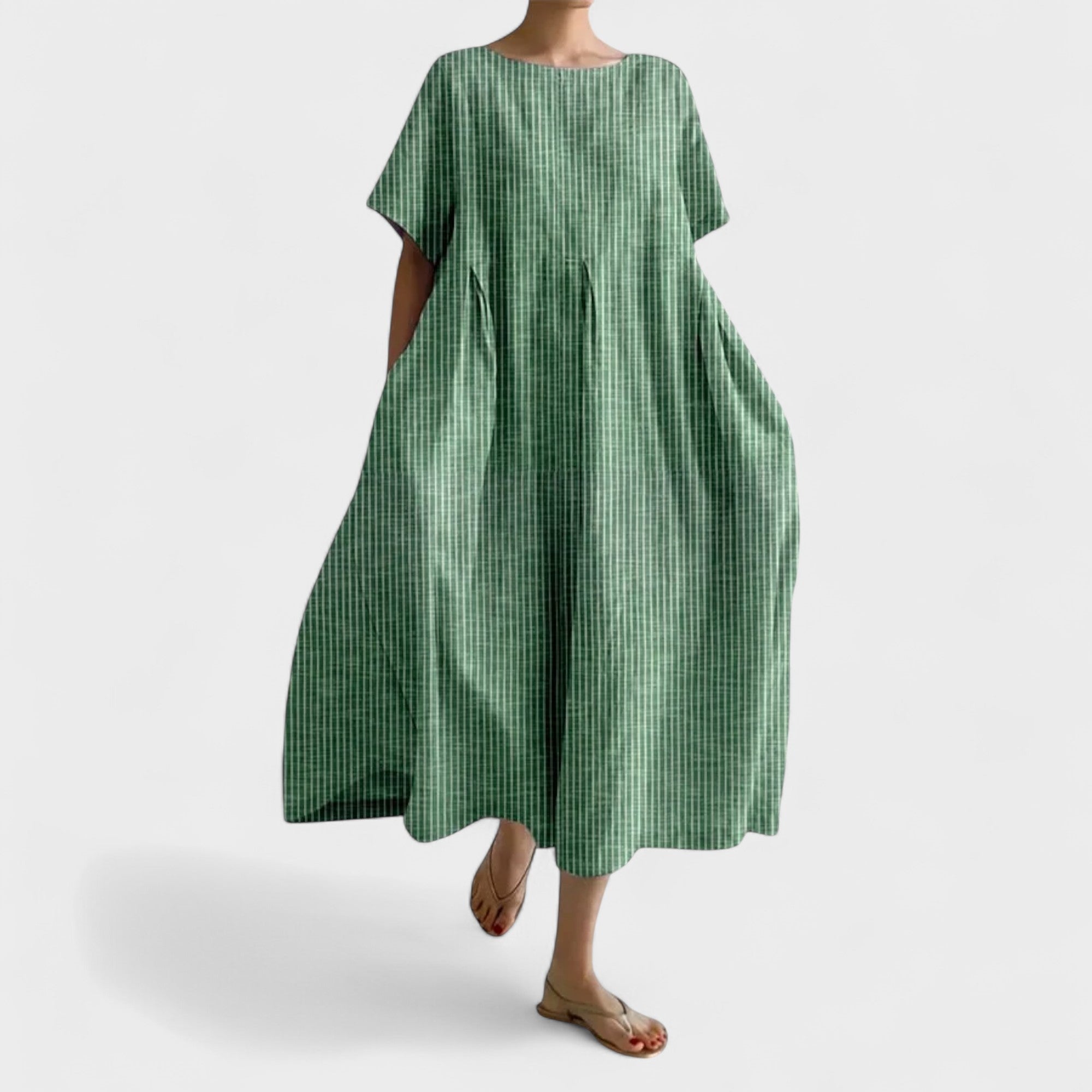 Elara | Lightweight Flowy Pleated Dress with Short Sleeves
