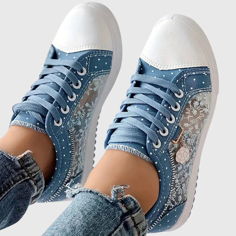 Elena | Floral Mesh Casual Sneakers