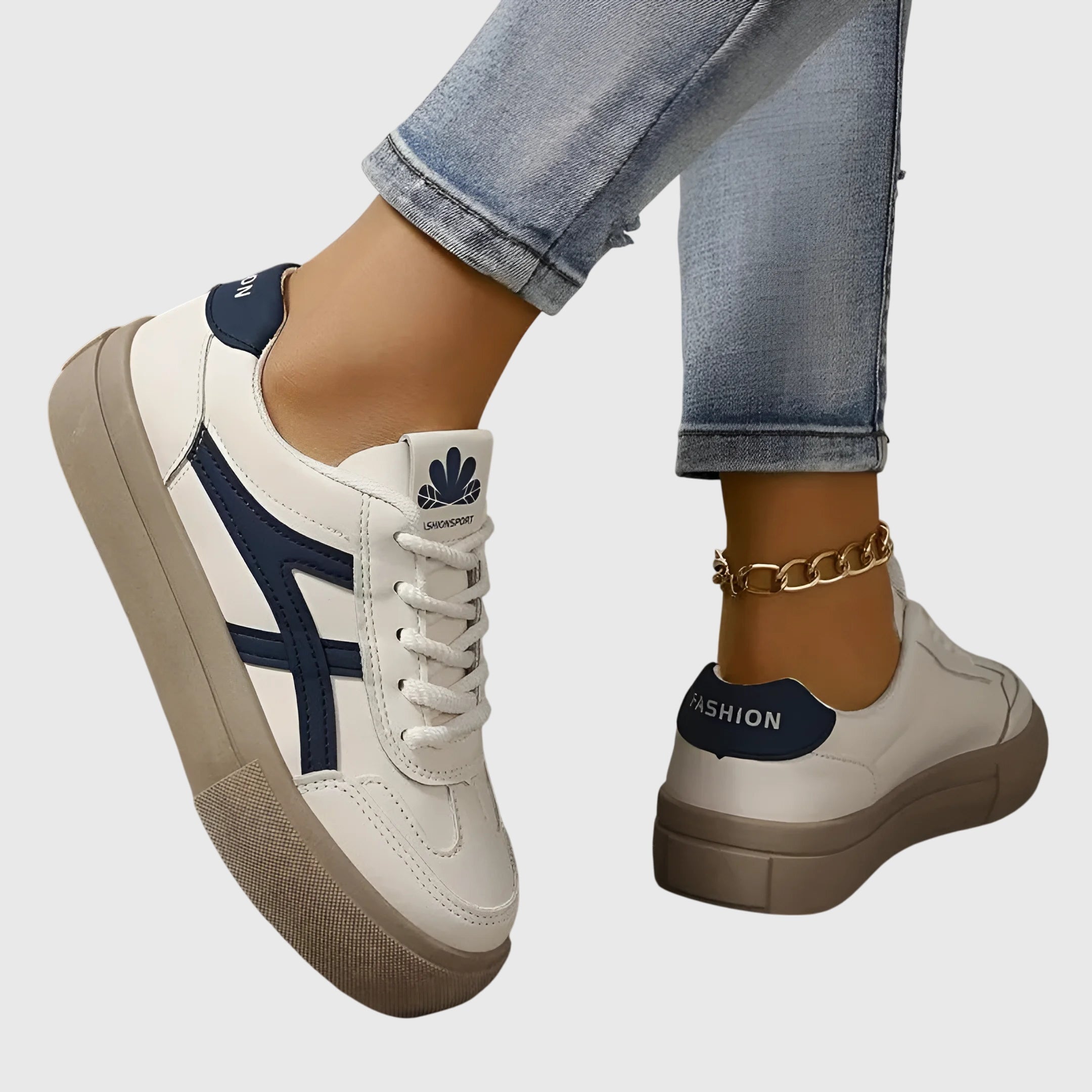 Elza | Classic Contrast Lace-Up Sneakers