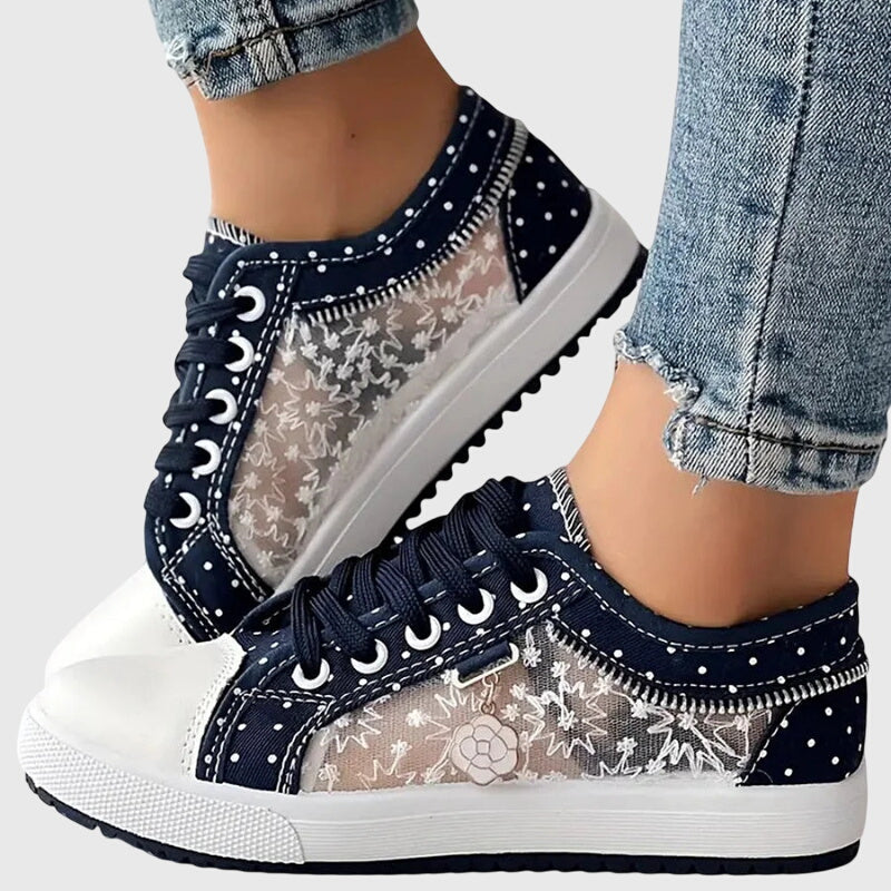 Elena | Floral Mesh Casual Sneakers