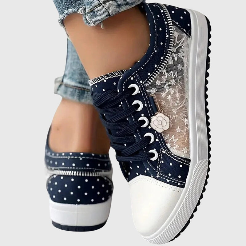 Elena | Floral Mesh Casual Sneakers