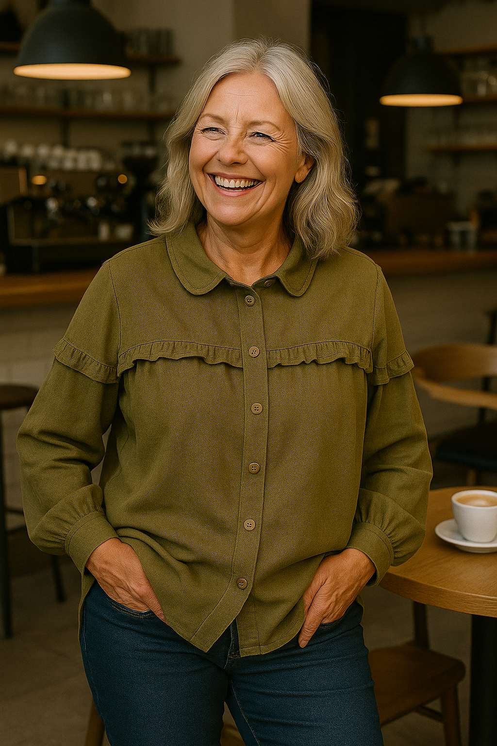 Judith |  Effortless Elegance Blouse – Wrinkle-Free with Feminine Ruffle Detail