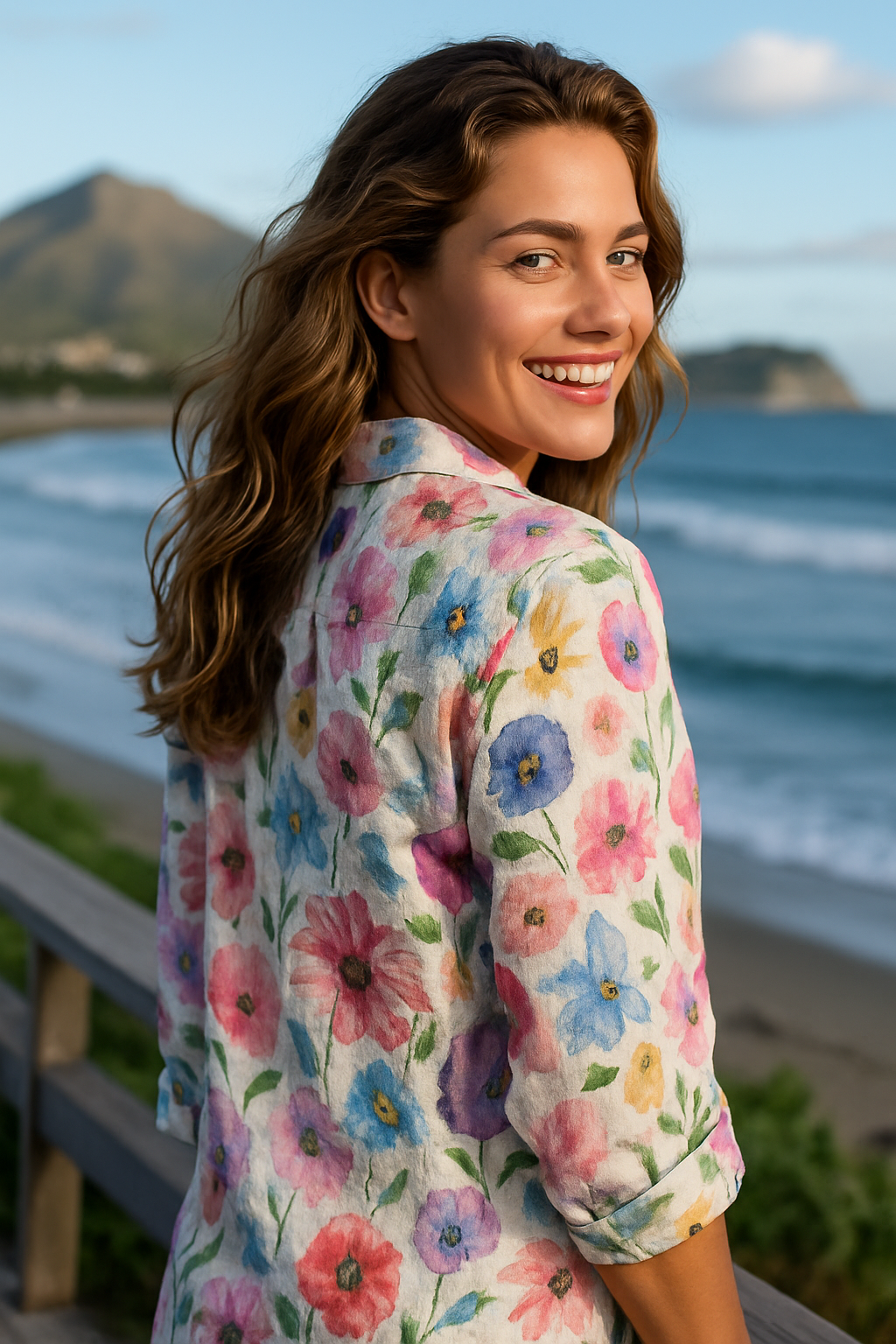 Savannah | Vintage Floral Cotton-Linen Shirt