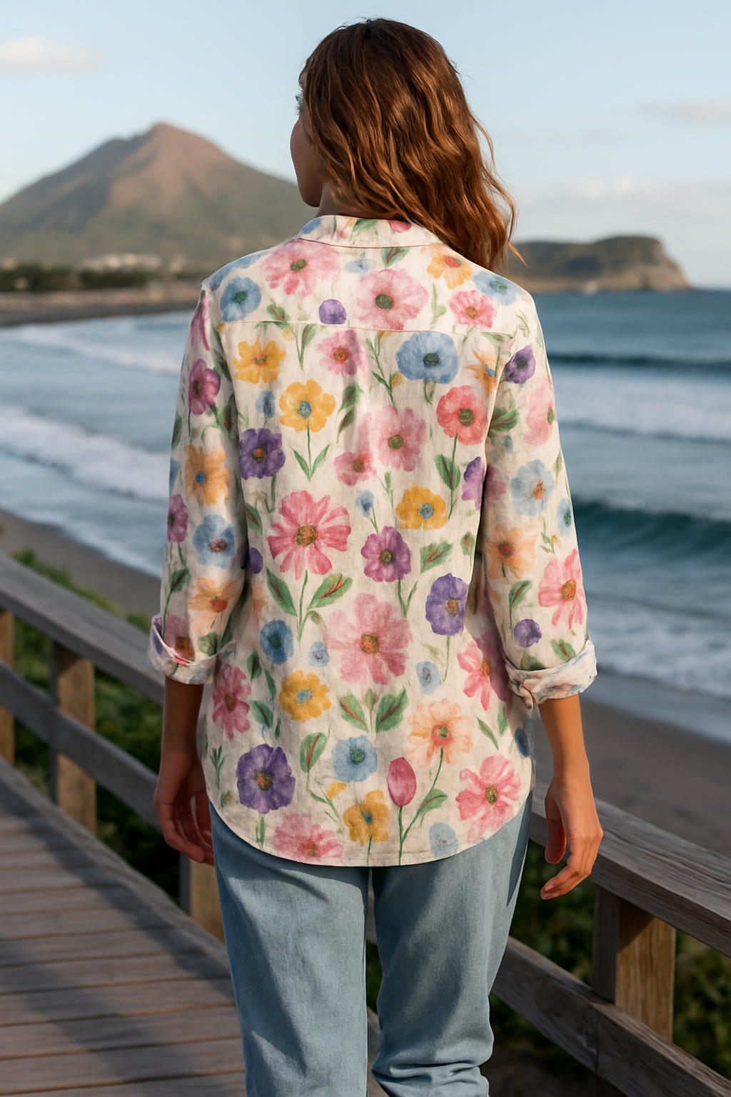 Savannah | Vintage Floral Cotton-Linen Shirt