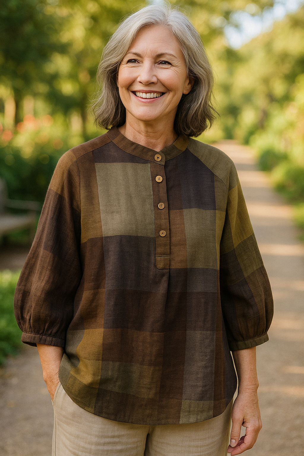 Willow Breeze Cotton-Linen Blouse