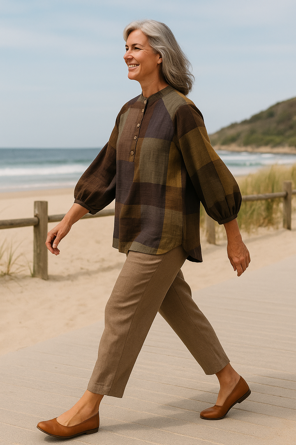 Willow Breeze Cotton-Linen Blouse