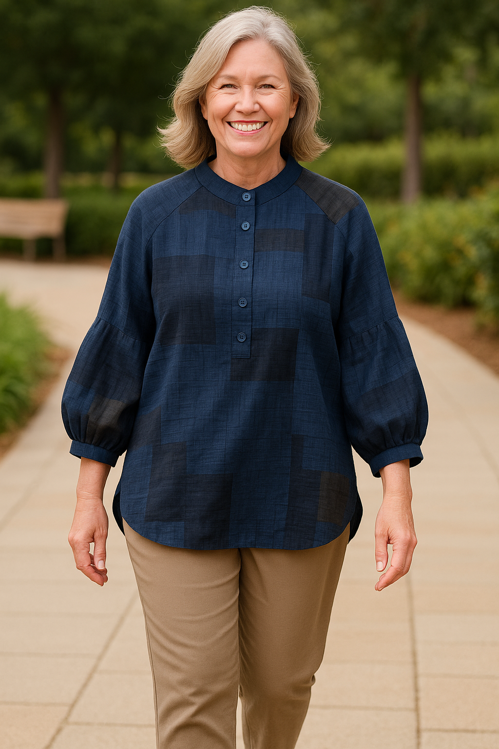 Willow Breeze Cotton-Linen Blouse