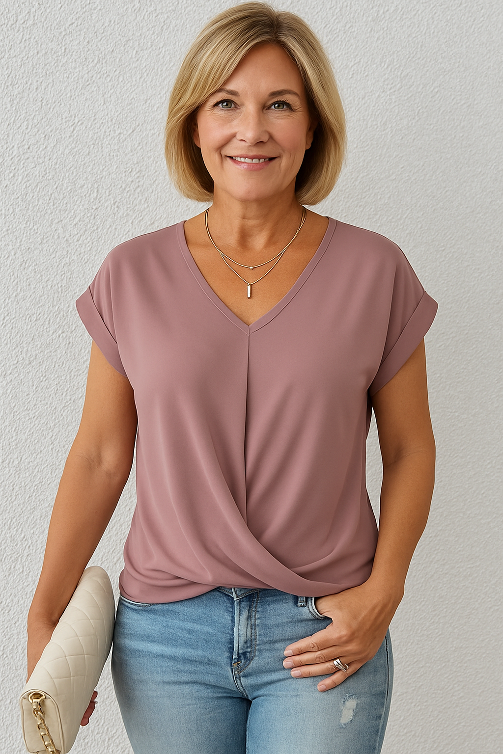 Liana | Soft Drape Twist-Front Top - Flattering, Comfortable & Elegant”
