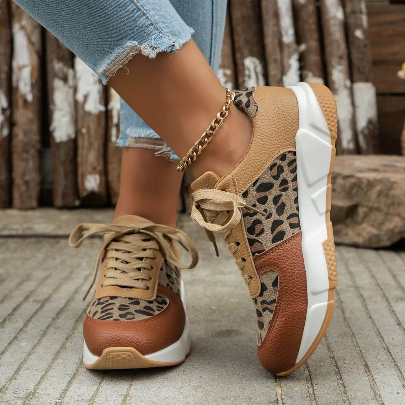 Elora | Orthopedic Leopard Sneakers