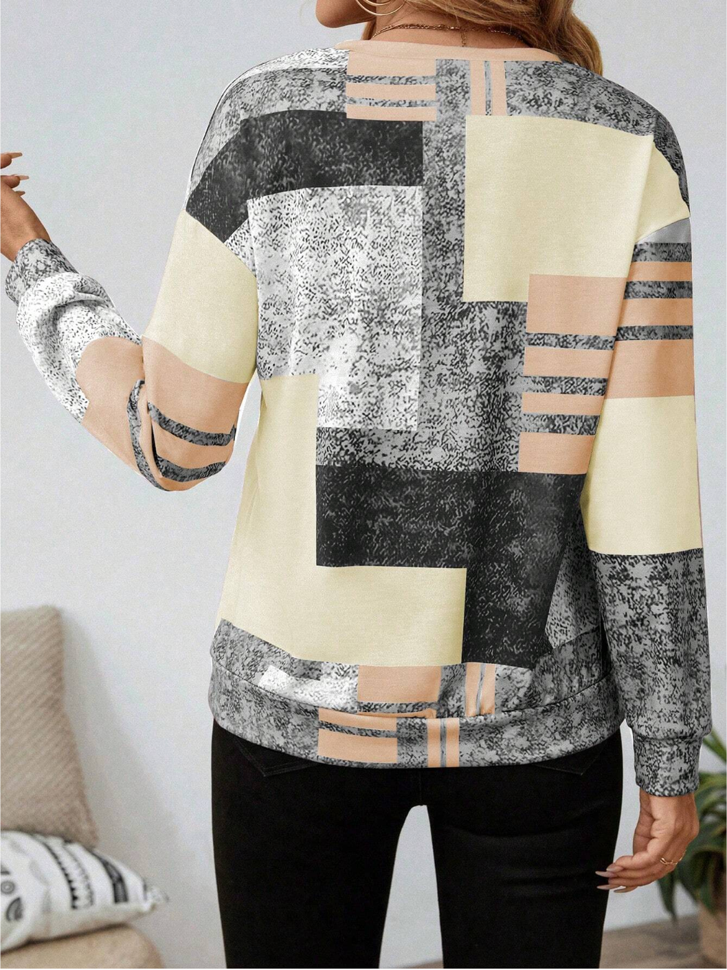 Marla | Abstract Zip-Neck Sweatshirt