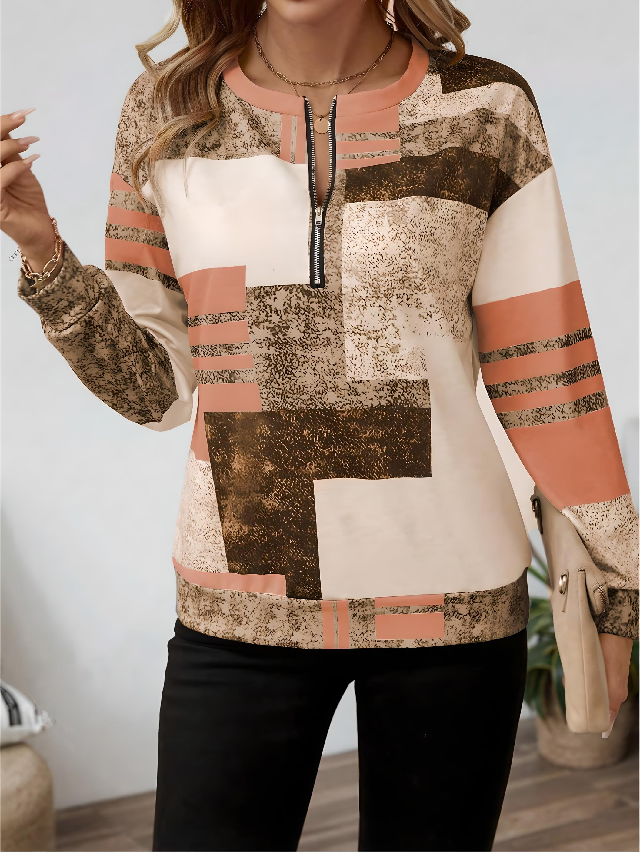 Marla | Abstract Zip-Neck Sweatshirt