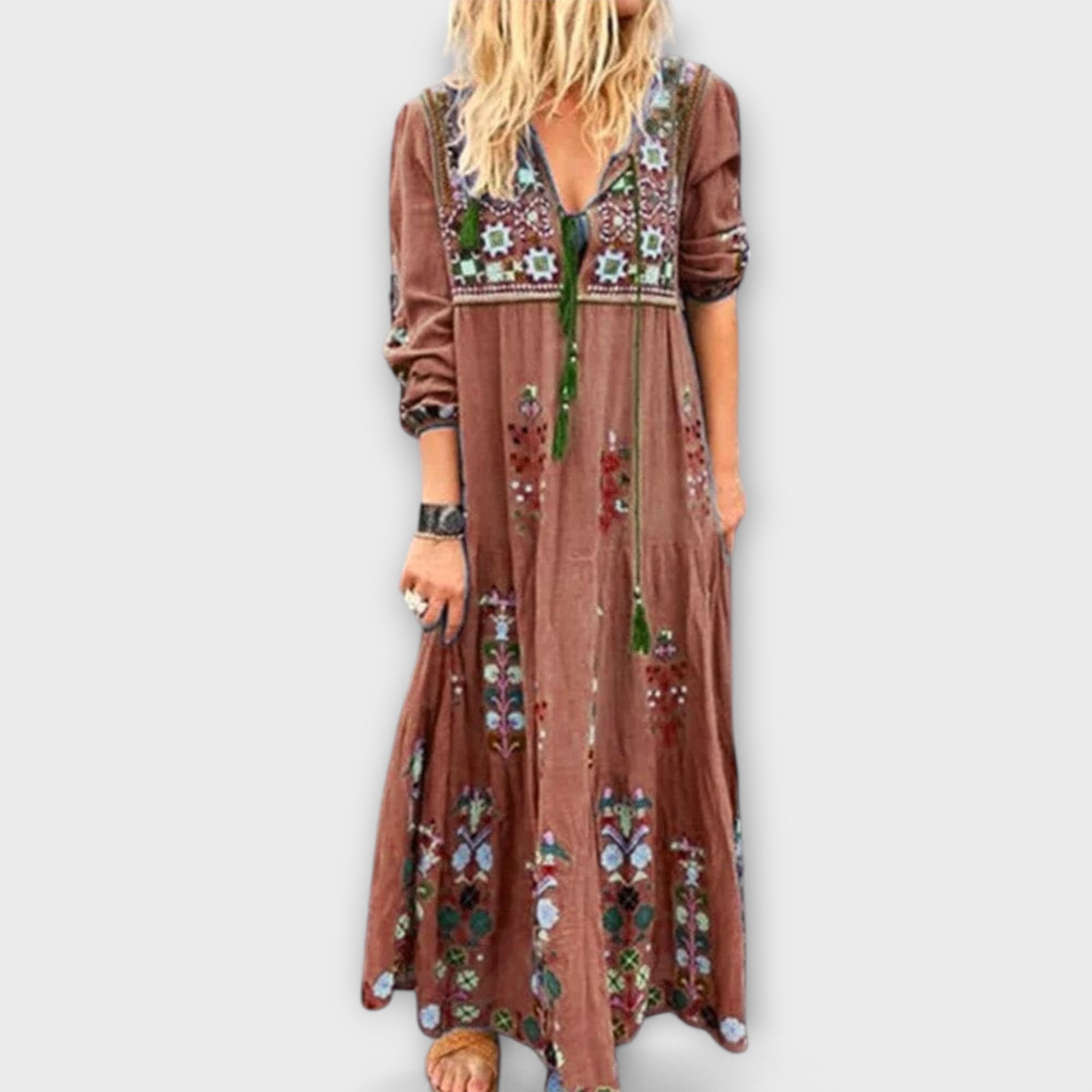Vivi - Beautiful Boho Linen Maxi Dress