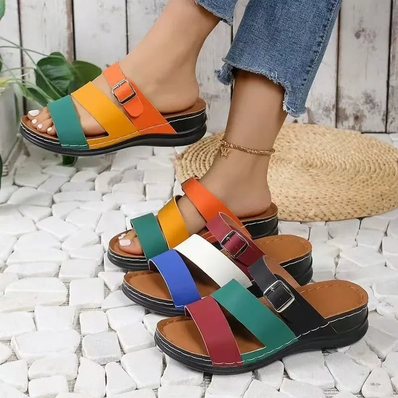 Nari | Orthopedic Rainbow Slide Sandals