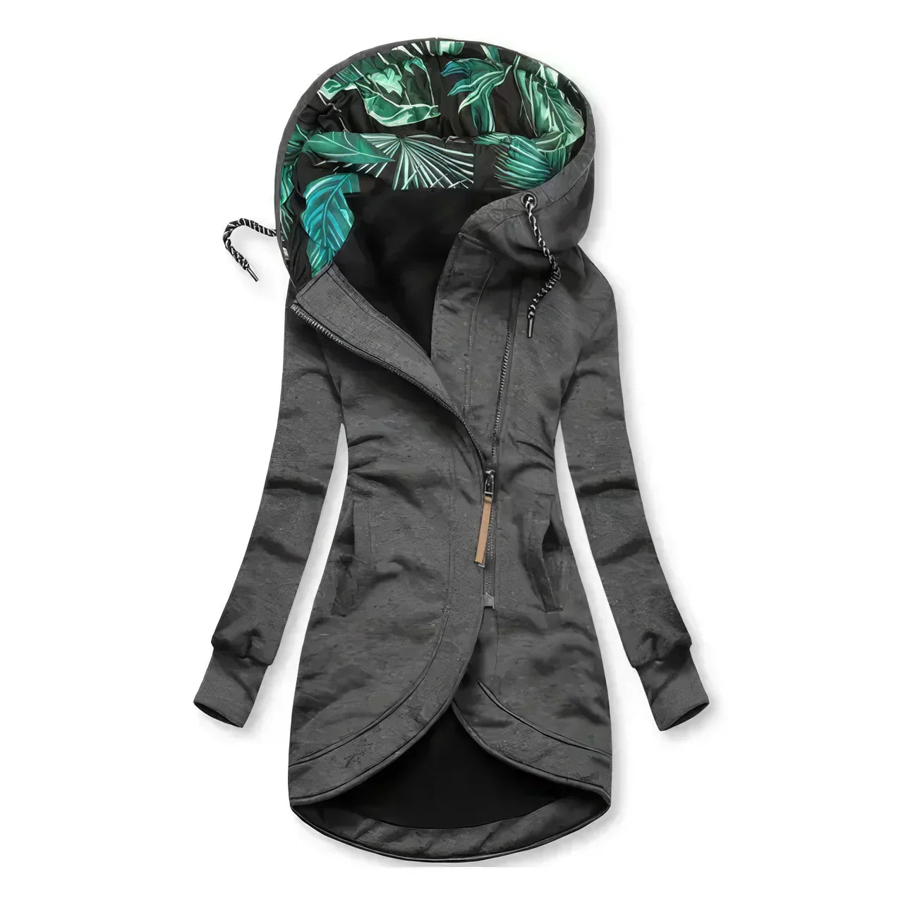 Katie | Long Waterproof Asymmetrical Zip Hoodie