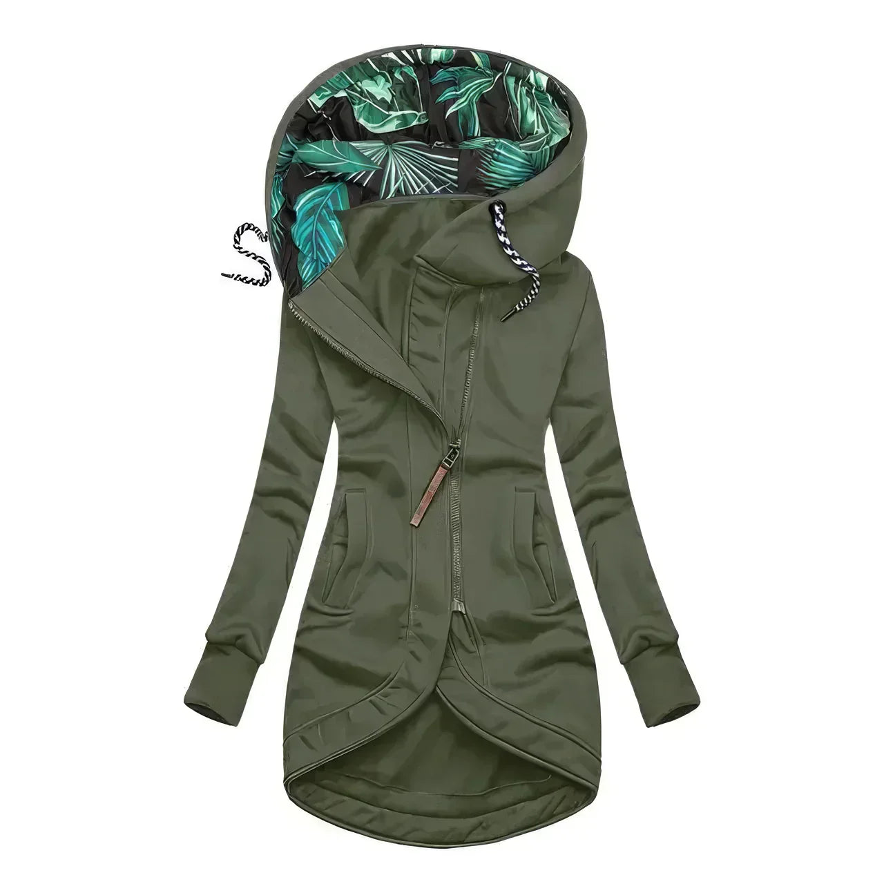 Katie | Long Waterproof Asymmetrical Zip Hoodie