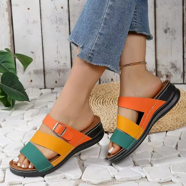 Nari | Orthopedic Rainbow Slide Sandals