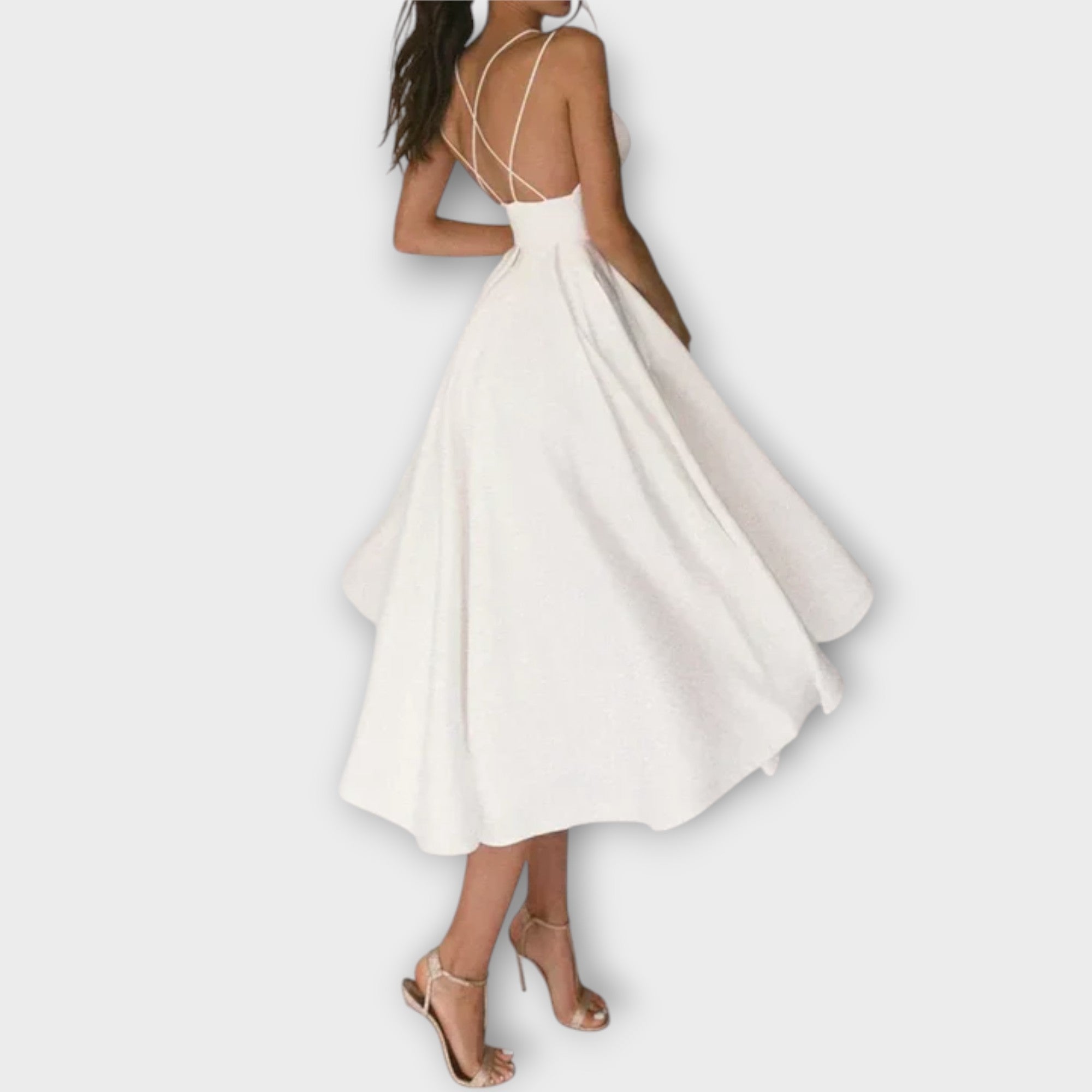 Ailana - Women's Dress with Deep V-Neck