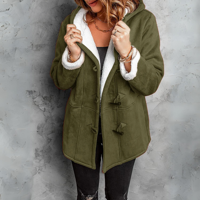 Celeste | Plush Hooded Toggle Coat