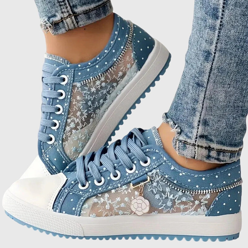 Elena | Floral Mesh Casual Sneakers