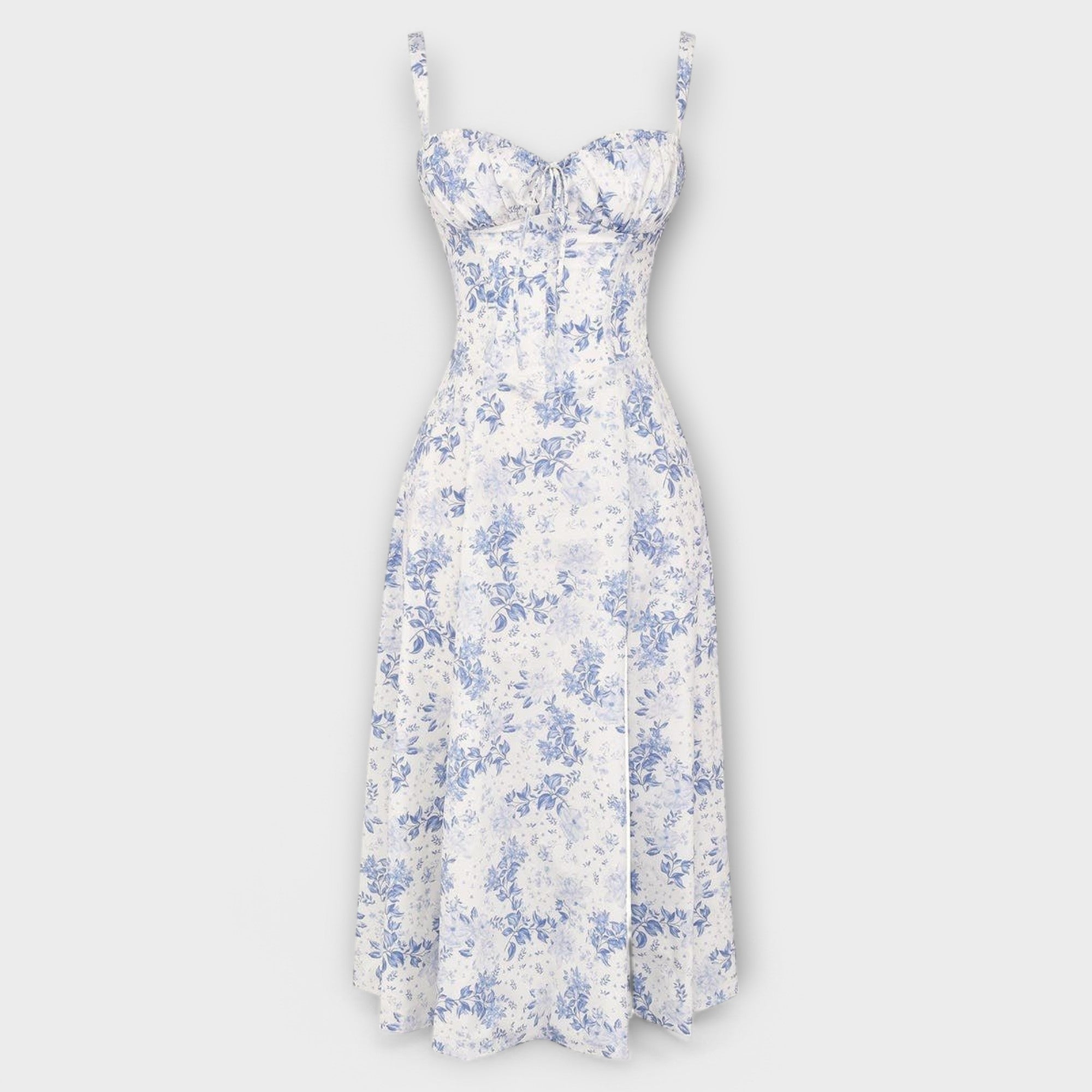 Dress with V-neck. Elegant summer dress