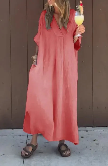 Leah™ | Oversized V-Neck Dress