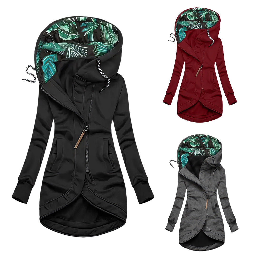 Katie | Long Waterproof Asymmetrical Zip Hoodie