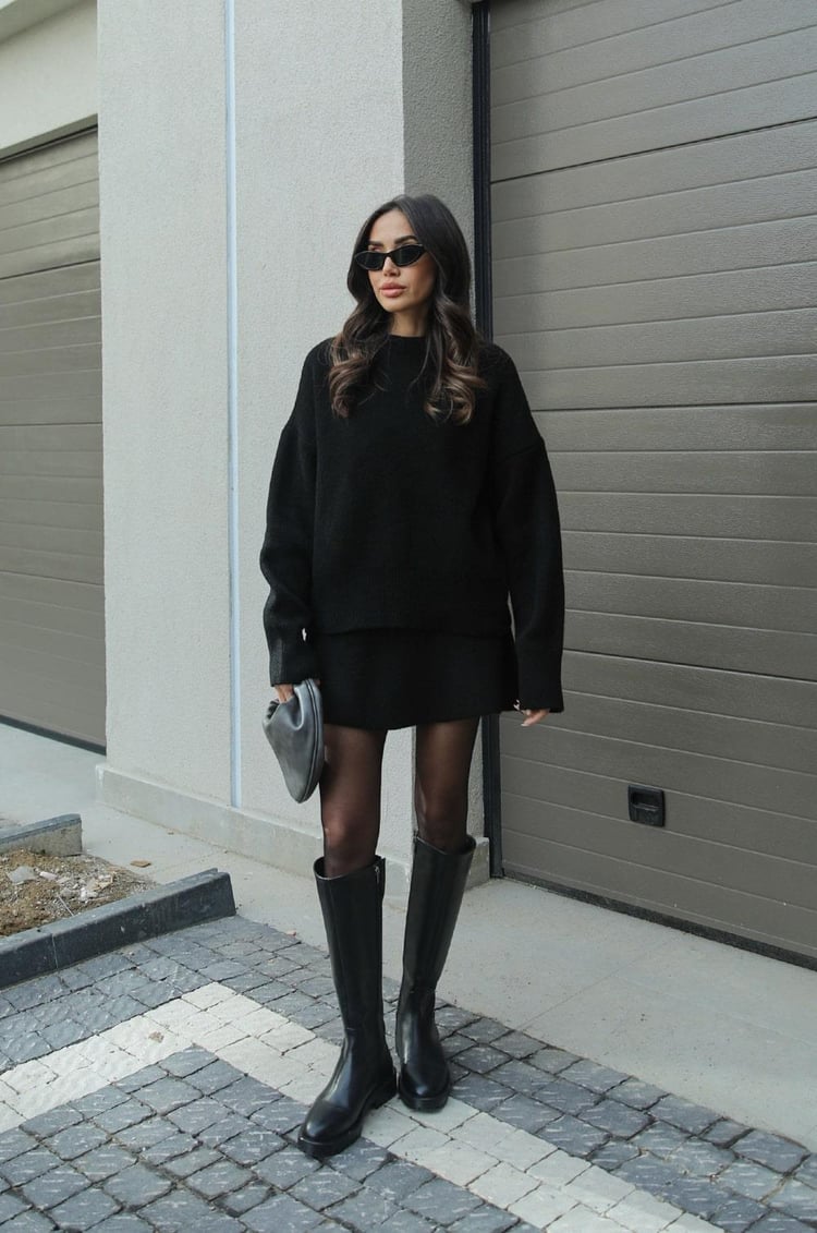 Esme | A cozy sweater and a flowy flattering skirt