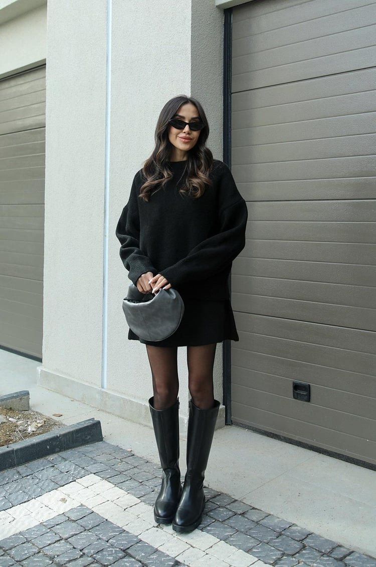 Esme | A cozy sweater and a flowy flattering skirt