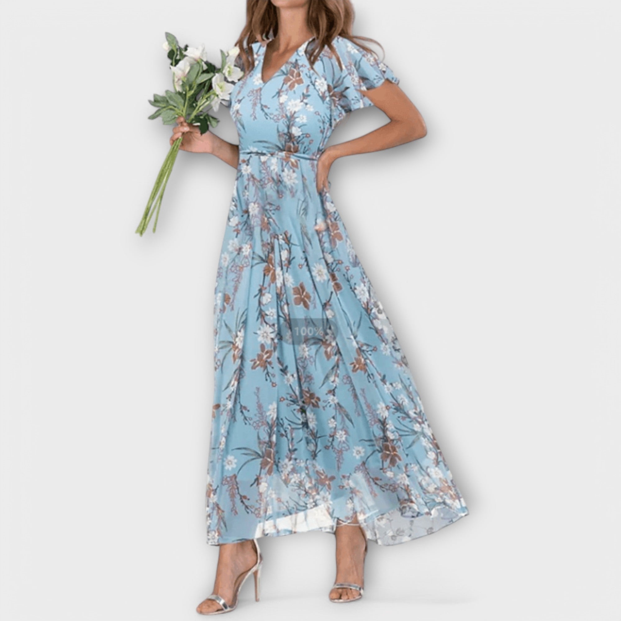 Jasmina | Soft Floral V-Neck Dress