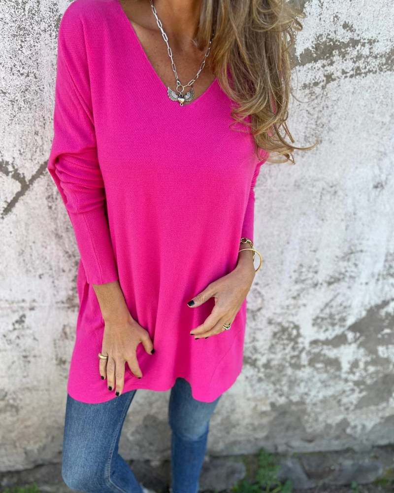 Anya | Elegant V-Neck Long Sleeve Tunic