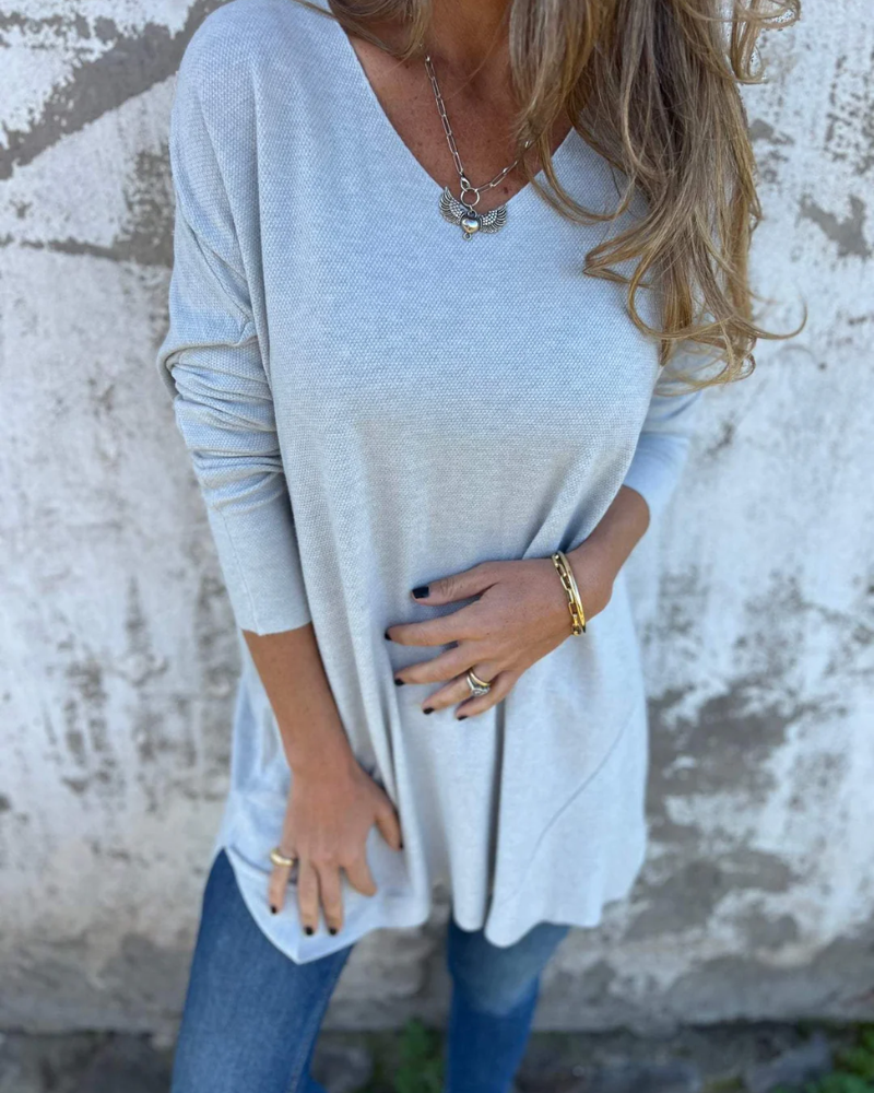 Anya | Elegant V-Neck Long Sleeve Tunic