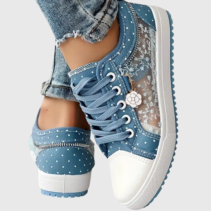 Elena | Floral Mesh Casual Sneakers