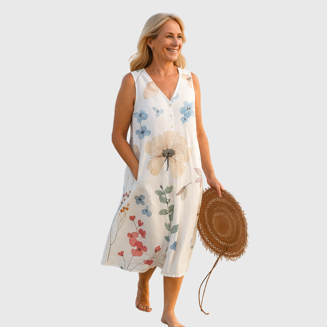 Sharon™ | Sleeveless Summer Dress with Floral Print