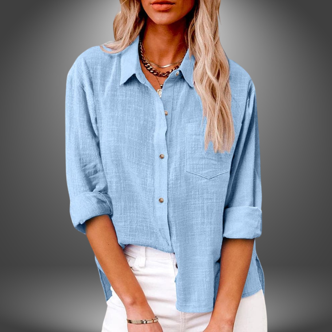 Seren | Breezy Linen Button-Up Blouse