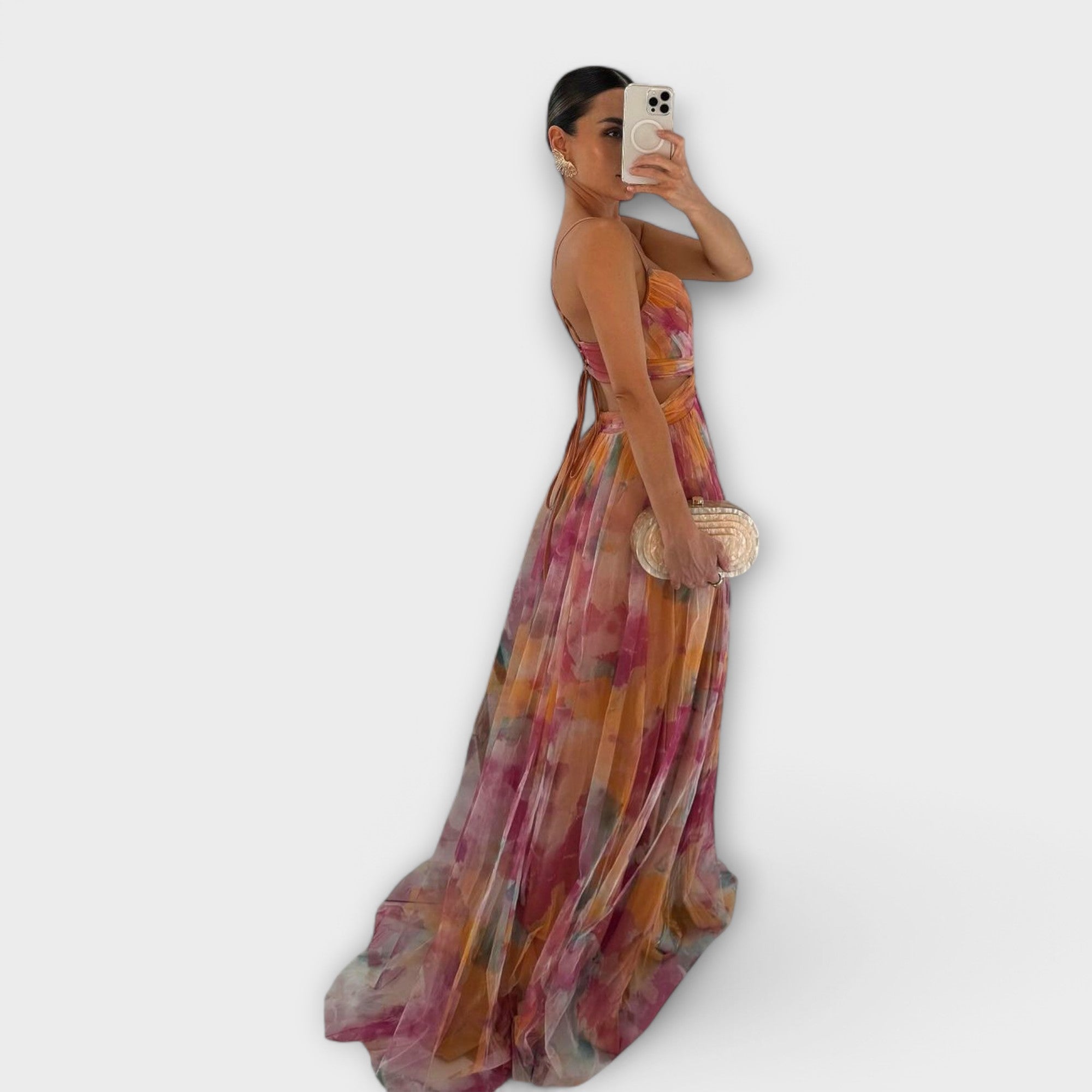 Annai | Mesh Printed Maxi Dress
