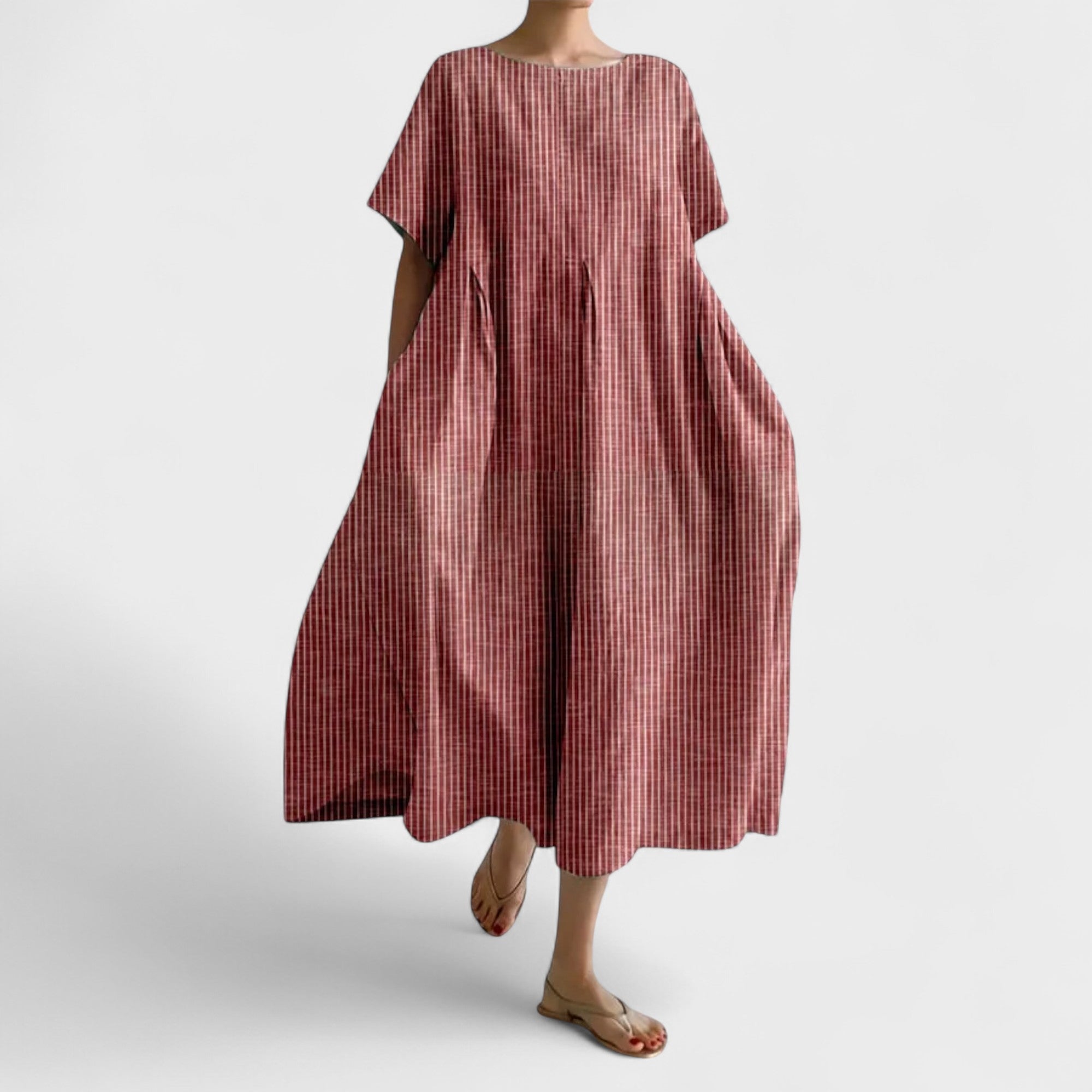 Elara | Lightweight Flowy Pleated Dress with Short Sleeves