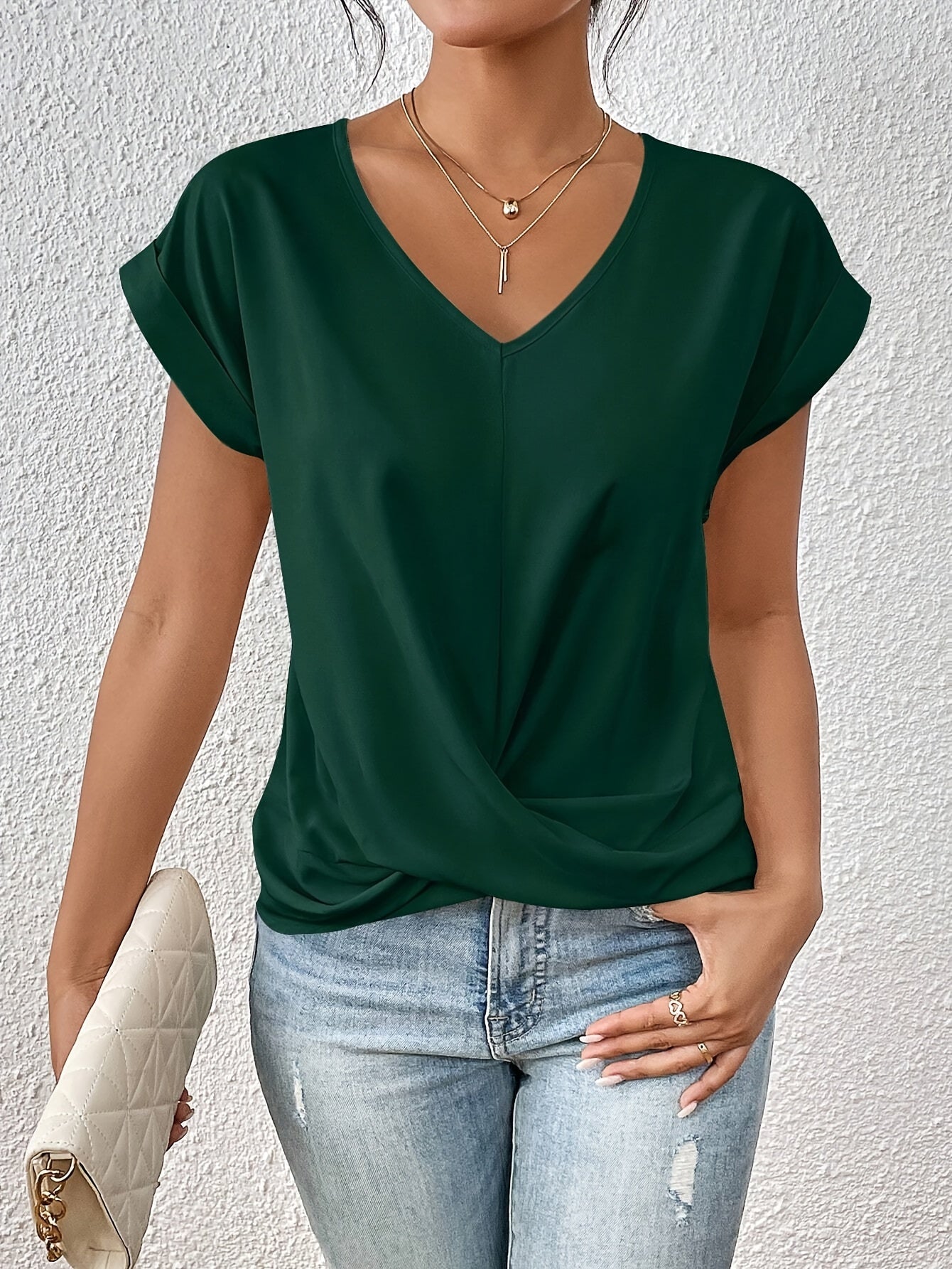 Liana | Soft Drape Twist-Front Top - Flattering, Comfortable & Elegant”