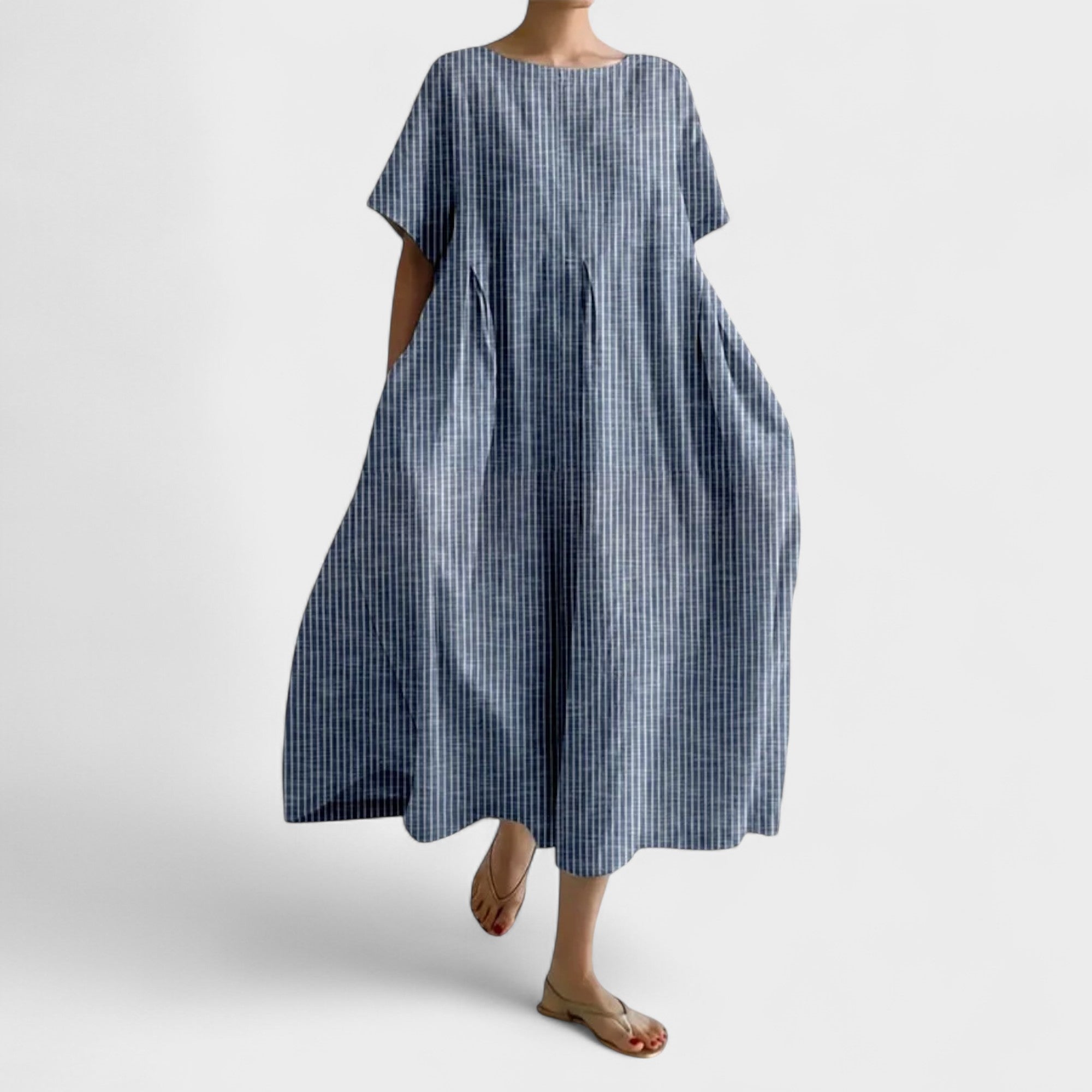Elara | Lightweight Flowy Pleated Dress with Short Sleeves