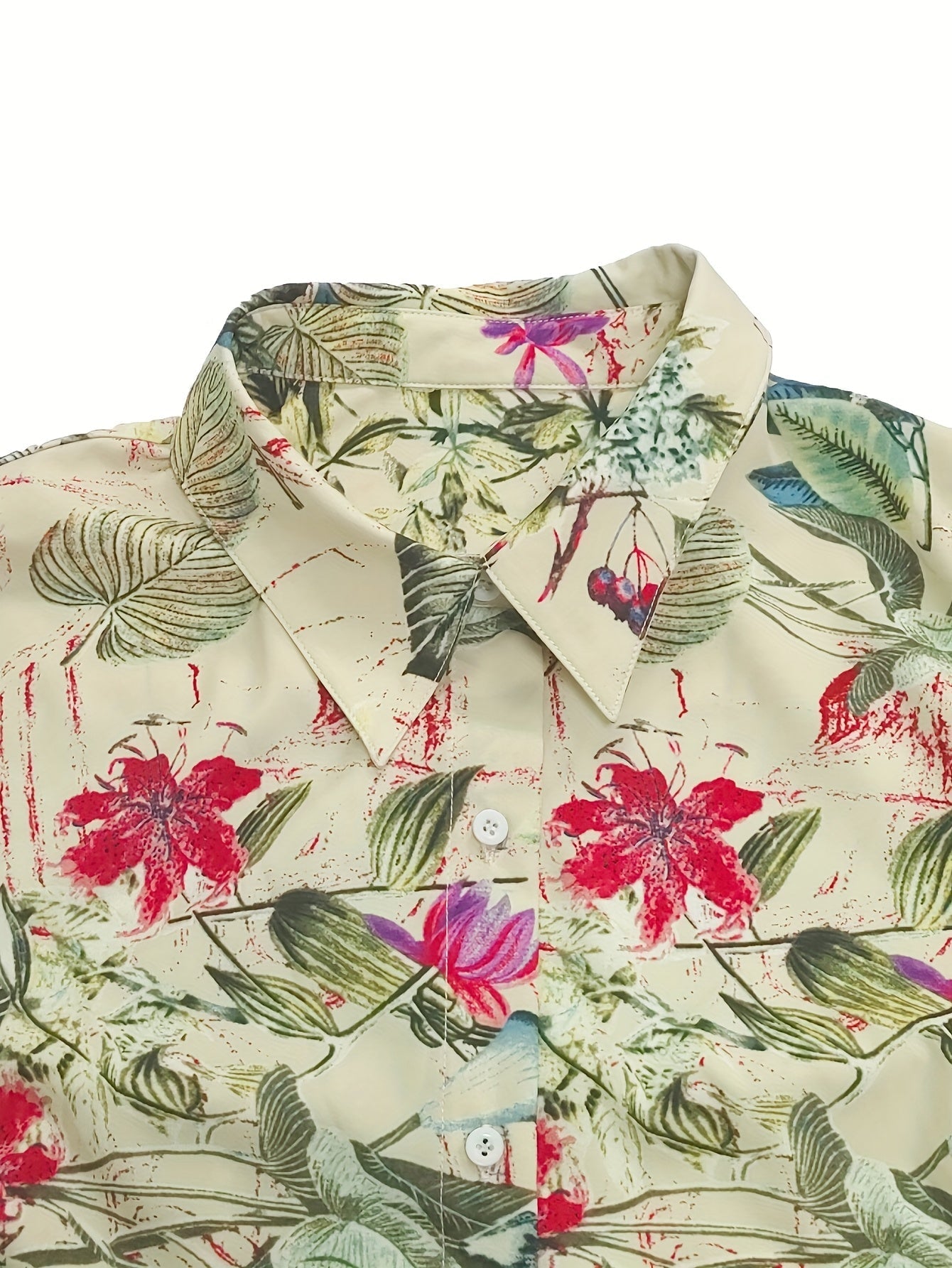 Stasia – Elegant Floral Shirt Dress with Pockets