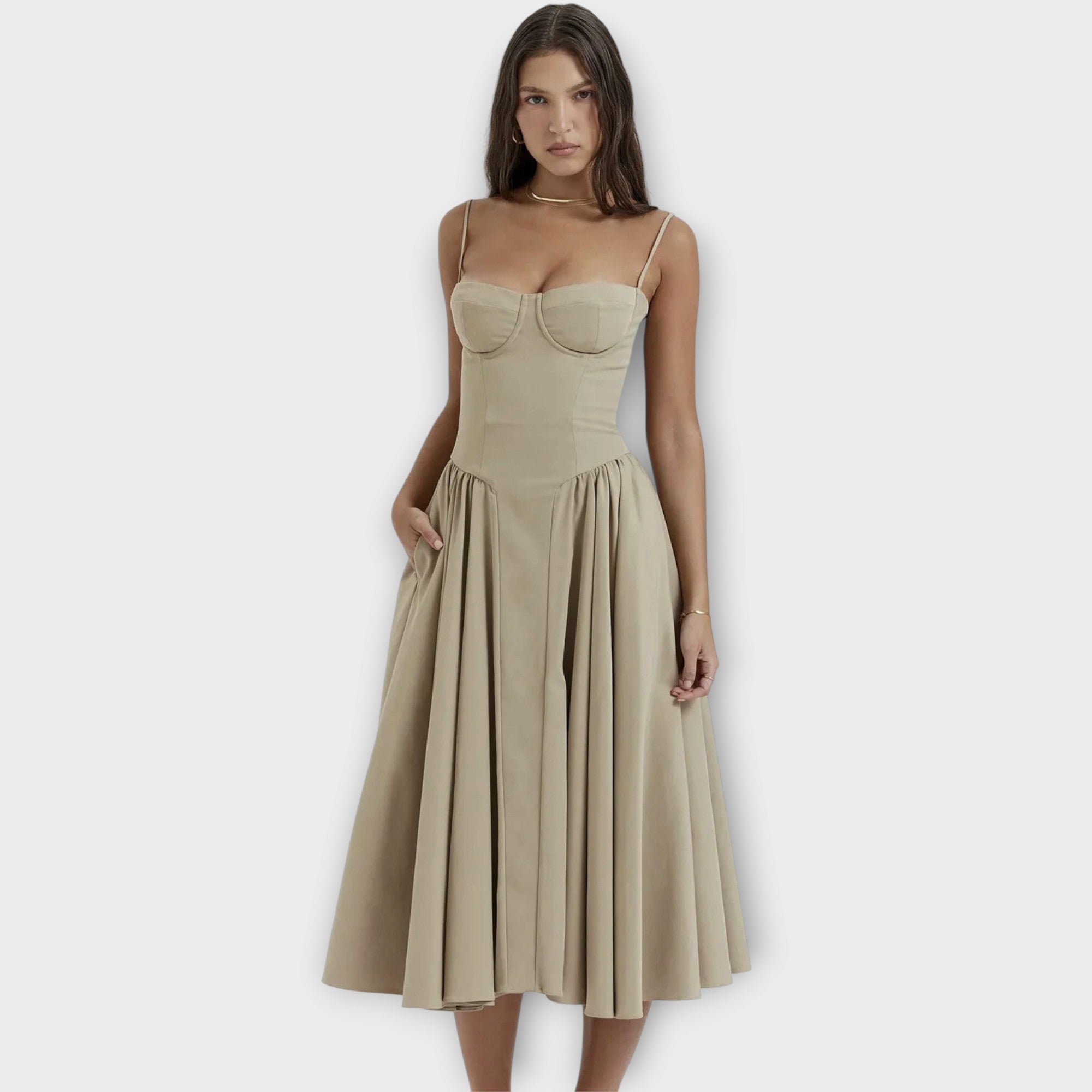 Gesine - Sleeveless Corset Midi Dress